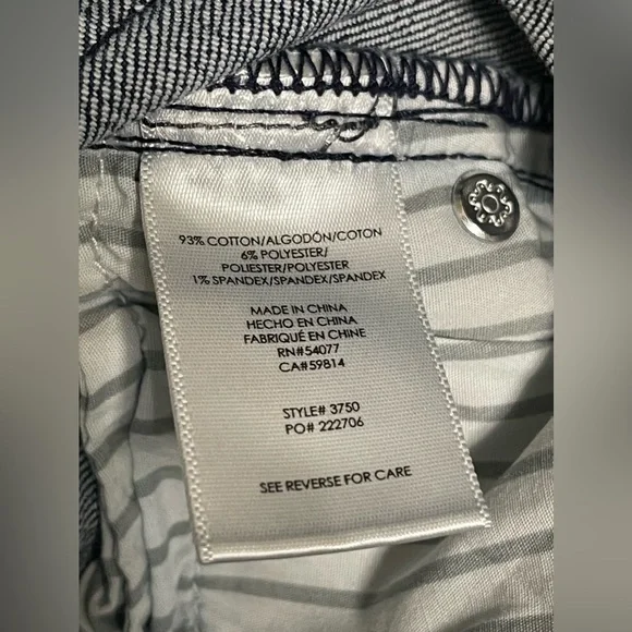 Cabi High Straight Tuxedo Denim Jeans Size 6 - Picture 8 of 8